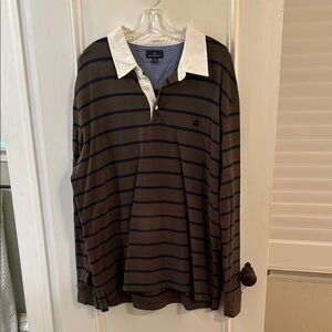 Brooks brothers Men's Striped Polo Shirt - dark green and navy
